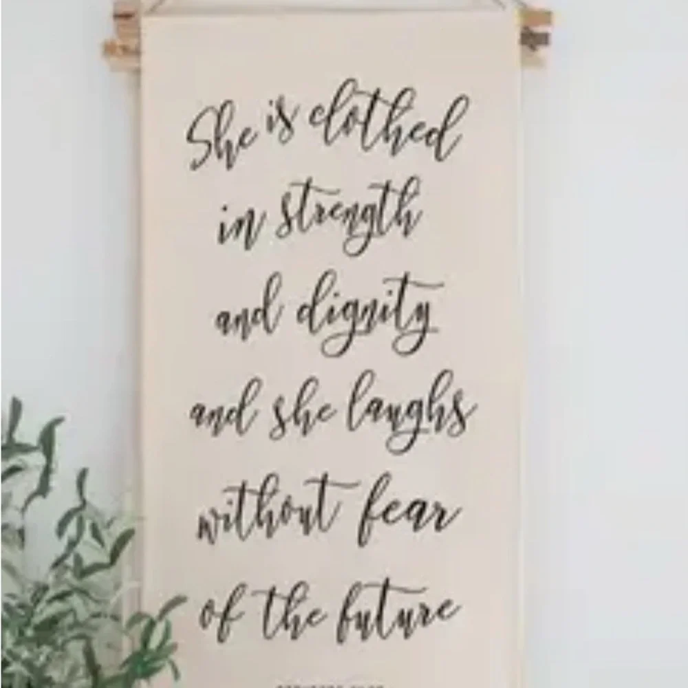 Neutral Scripted Wall Hanging - Inspirational Quote